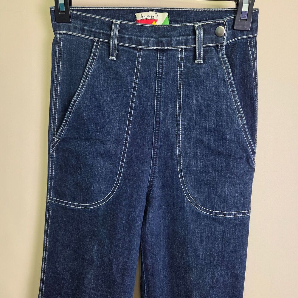 ModCloth Dark Indigo Wide-Leg Cropped Jeans - Picture 5 of 8